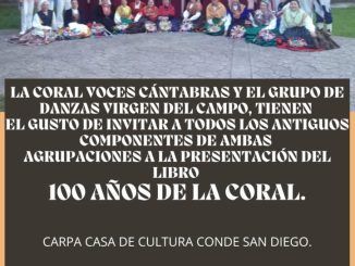 Viernes 31 de mayo, 19.30 Presentación del libro 100 años de la Coral en Cabezón de la Sal.